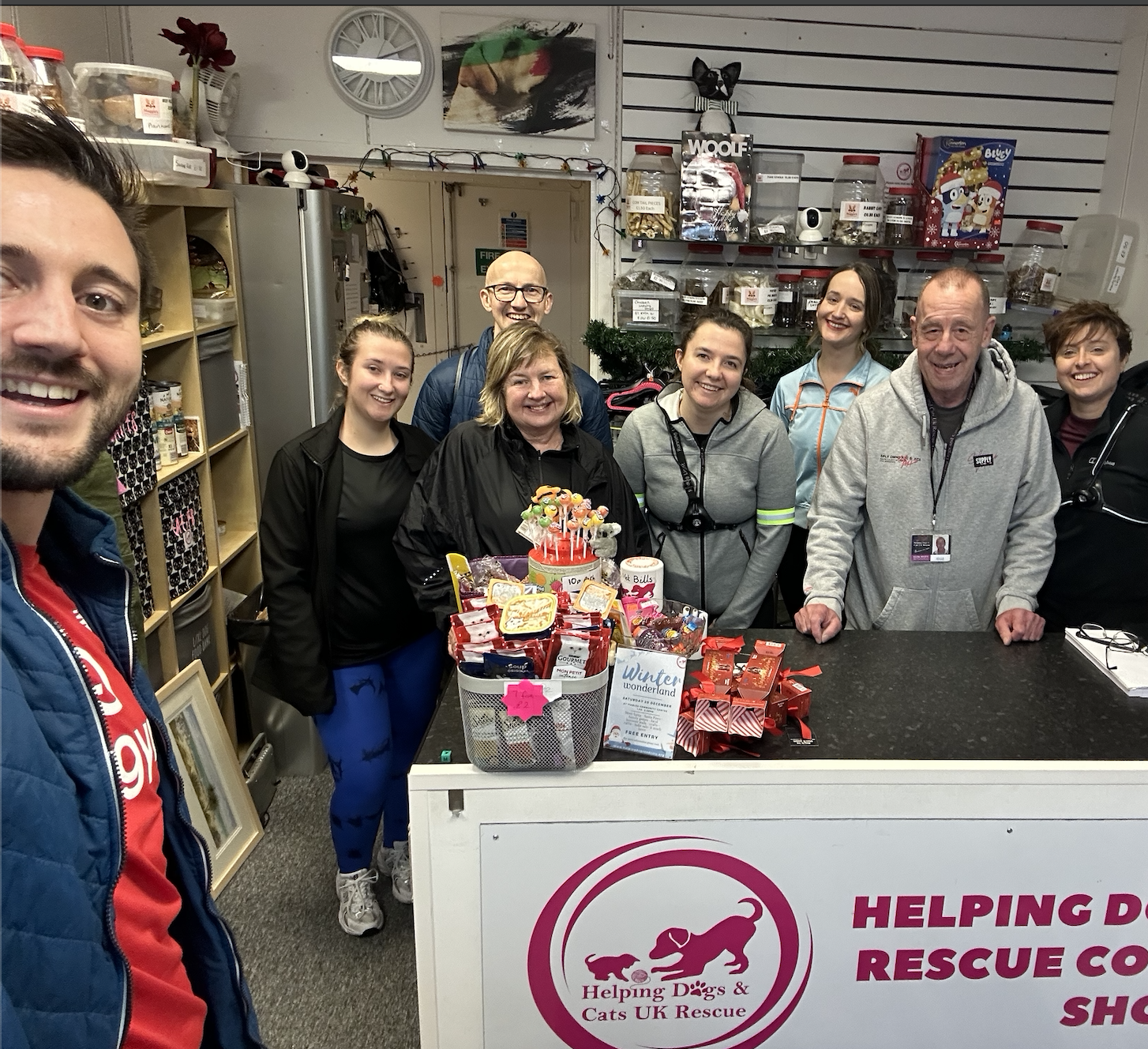 Group Picture of GoodGym assisting the Helping Dogs & Cats Charity shop